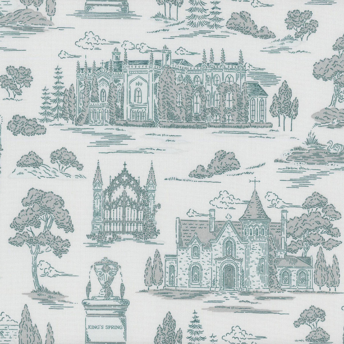 Riley Blake Fabrics Northanger Abbey Jane Austen Abbey Blue